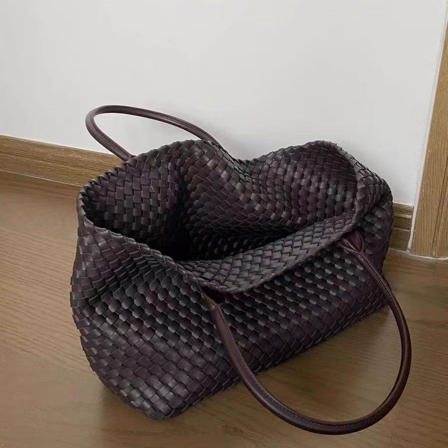 Woven Leather Tote Bag - Get One Free!