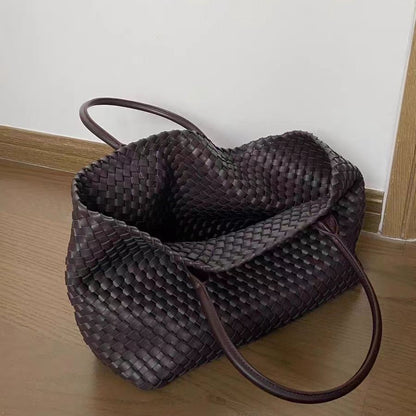 Woven Leather Tote Bag - Get One Free!