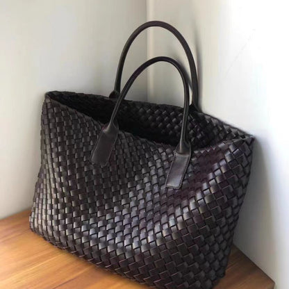 Woven Leather Tote Bag - Get One Free!