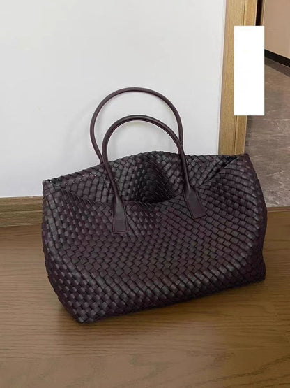 Woven Leather Tote Bag - Get One Free!