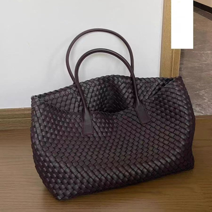 Woven Leather Tote Bag - Get One Free!