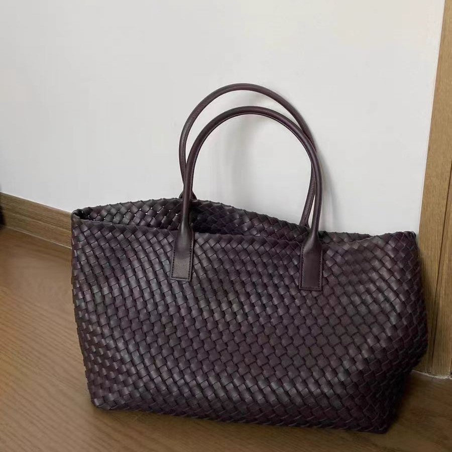 Woven Leather Tote Bag - Get One Free!
