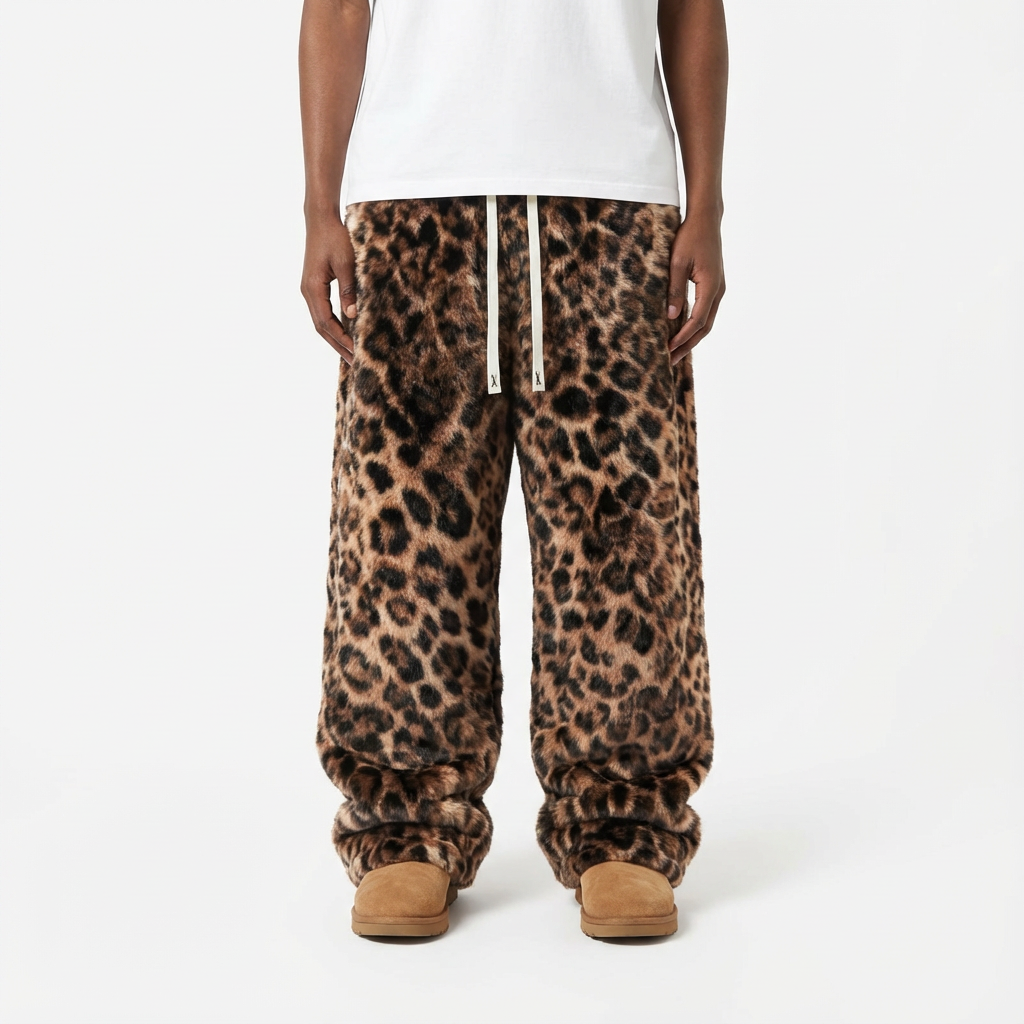 Printed Sweats - Baggy Fit - LEOPARD