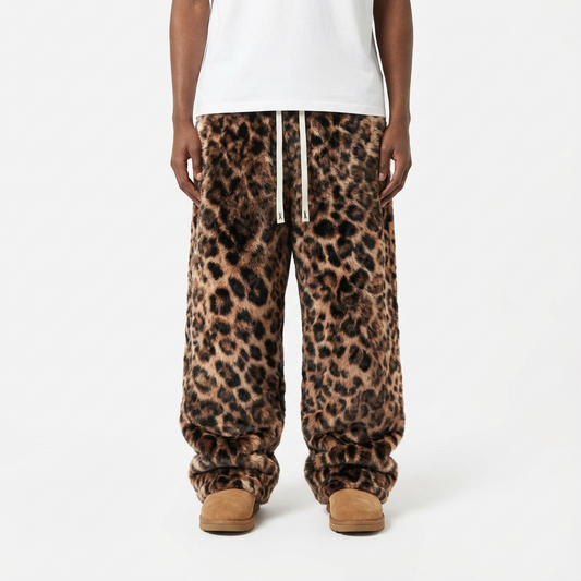Printed Sweats - Baggy Fit - LEOPARD