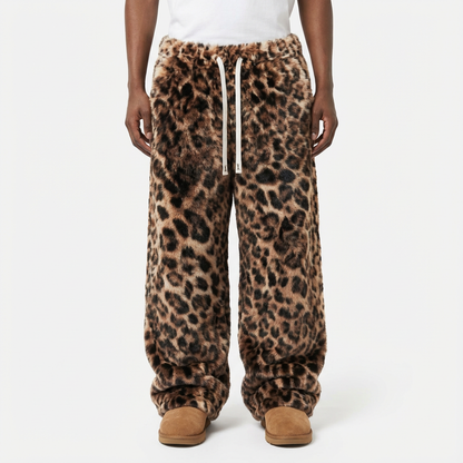 Printed Sweats - Baggy Fit - LEOPARD